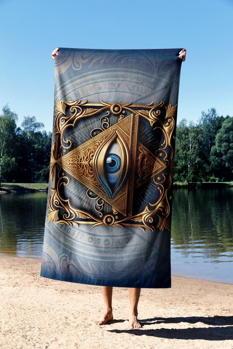 Mijölnir Pyramid Eye 90 Toalla de Playa Multicolor Grande 90 x 150 cm